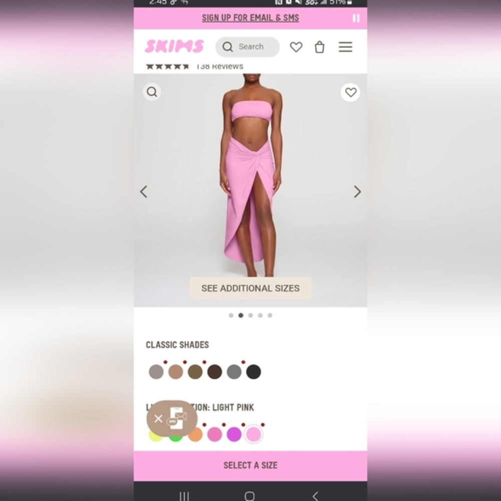 Skims sarong skirt pink